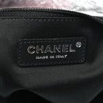 Metallic Calfskin Stitched CC Shopper Tote Silvery