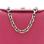 Silky Amish Grain Calfskin Box Shoulder Bag 19 Pink