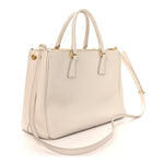 Saffiano Lux Medium Galleria Double Zip Tote Talco