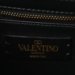 Nappa Large Roman Stud Shoulder Bag Black White