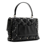 Lambskin VLTN Print Candystud Top Handle Bag Black