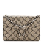 GG Supreme Monogram Mini Dionysus Chain Wallet Beige Taupe