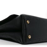 Caviar Diamond Stitched Top Handle Flap Black
