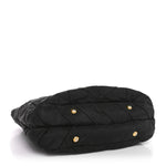 Tessuto Nylon Chevron Quilted Tote Black