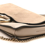 Suede Calfskin Small Faye Shoulder Bag Motty Grey