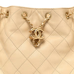 Caviar Quilted Small Chanel 25 Handbag Light Beige