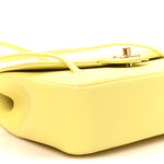 Shiny Caviar Preppy Coco Small Flap Light Yellow