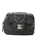 Lambskin Stitched New Mini Flap Black