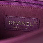 Caviar Quilted Mini Studded Flap  Purple