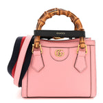 Wonka Grain Calfskin Mini Diana Tote Bag Wild Rose Black