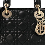 Lambskin Cannage Mini Lady Dior Black
