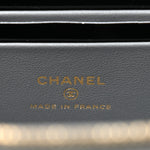 Patent Quilted Quilted Small Top Handle Vanity Case With Chain Grey