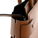 Smooth Calfskin Small Horizon Satchel Caramel
