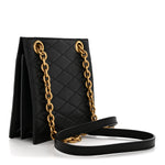 Lambskin Quilted Le Maillon Square Crossbody Bag Black