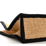 Raffia Calfskin Rive Gauche Tote Naturale Black