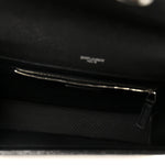 Grain De Poudre Textured Mixed Matelasse Large Triquilt Monogram Satchel Black