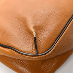 Grained Lambskin Medium Lexa Shoulder Bag Mustard Brown