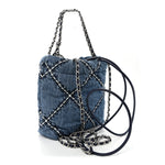 Denim Stitched Quilted Mini Chanel 22 Blue