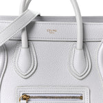 Drummed Calfskin Nano Luggage Pearl Blue