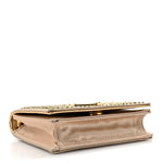 Satin Crystal Metal Triangle Logo Card Holder With Strap Platino