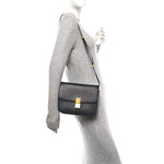 Goatskin Medium Classic Box Flap Bag Black