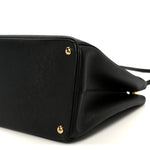 Saffiano Lux Large Galleria Double Zip Tote Black
