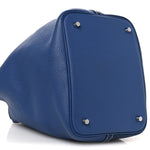 Taurillon Clemence Casaque Picotin Lock 22 MM Bleu Saphir Bleu Brighton