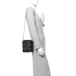 Lambskin Bucket Chain Drawstring Bag Black