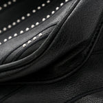 Calfskin Matelasse Monogram Microstud Medium Niki Chain Satchel Black