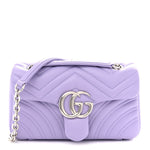 Lambskin Matelasse Small GG Marmont Shoulder Bag Lapis