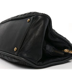 Calfskin Quilted Stitch Triptych Tote Black