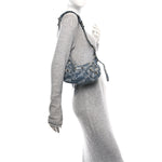 Bleached Denim BB Monogram Le Cagole Shoulder Bag XS Blue