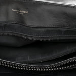 Calfskin Y Quilted Monogram Monochrome Large Loulou Chain Satchel Black