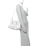 Agneau Arena Silver Hardware Medium Le City Optic White