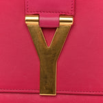 Calfskin Classic Y Ligne Clutch Fuchsia