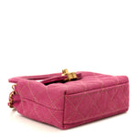 Denim Quilted Mini Nano Kelly Shopper Fuchsia
