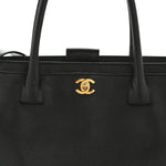 Calfskin Cerf Executive Shopper Tote Black