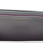 Caviar Quilted Textured CC Wallet On Chain WOC Grey
