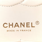 Caviar Quilted Medium Double Flap White