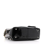 Patent Pony Hair Small Pocket Tote Black