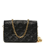 Lambskin Embossed Monogram Pochette Coussin Black