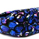 Velvet Floral Quilted M BB Round Shoulder Bag Bleu