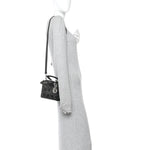 Satin Crystal Cannage Mini Lady Dior Black