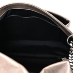 Crinkled Calfskin Matelasse Monogram Medium Niki Chain Satchel Greyish Brown