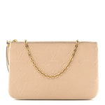Empreinte Double Zip Pochette Beige Rose Creme
