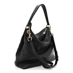 Pebbled Calfskin Large Soho Hobo Black