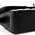 Lambskin Quilted Small Double Flap Black