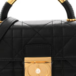 Calfskin Cannage Mini Ange Bag Black