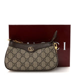 GG Supreme Monogram Textured Dollar Calfskin Mini Ophidia Chain Bag Beige Ebony