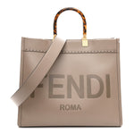 Vitello King Plexiglass Logo Embossed Medium Fendi Sunshine Shopper Tote Tortora